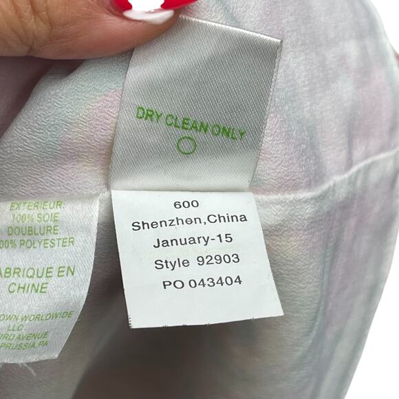 Lilly Pulitzer Pink Yellow Paisley Silk Slip Dress Sz L Racer Back Lined Resort - Picture 8 of 8